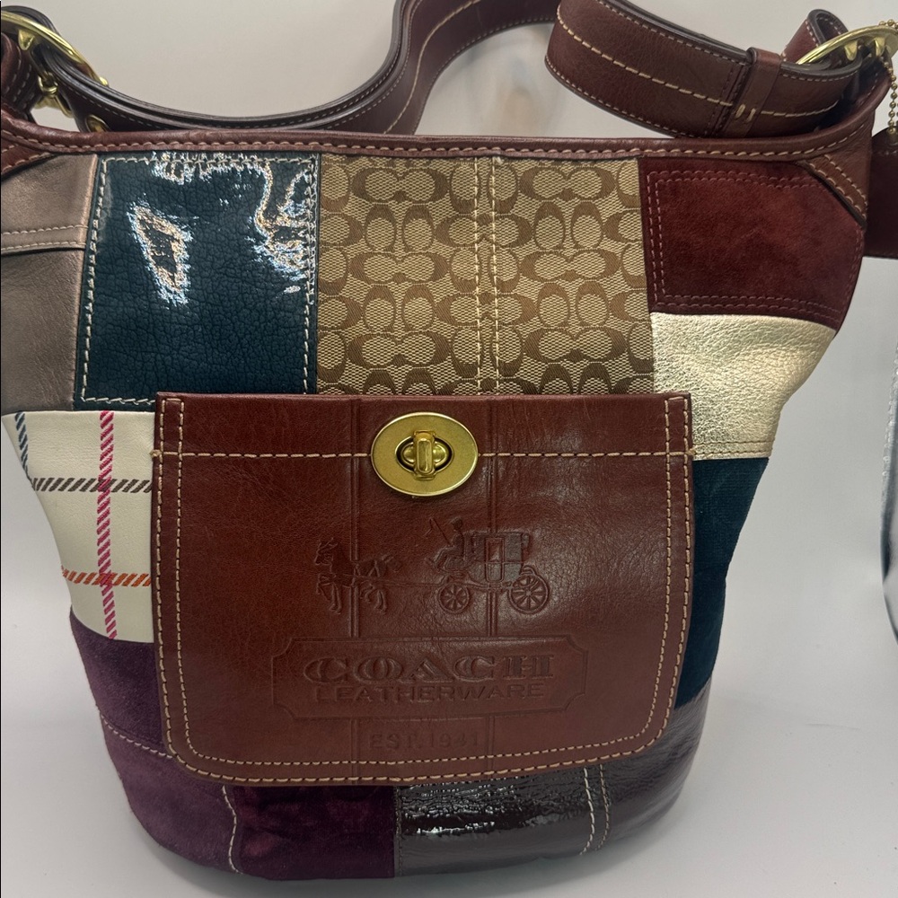Coach Bleeker Holiday Patchwork Duffle Bag - Picture 4 of 17